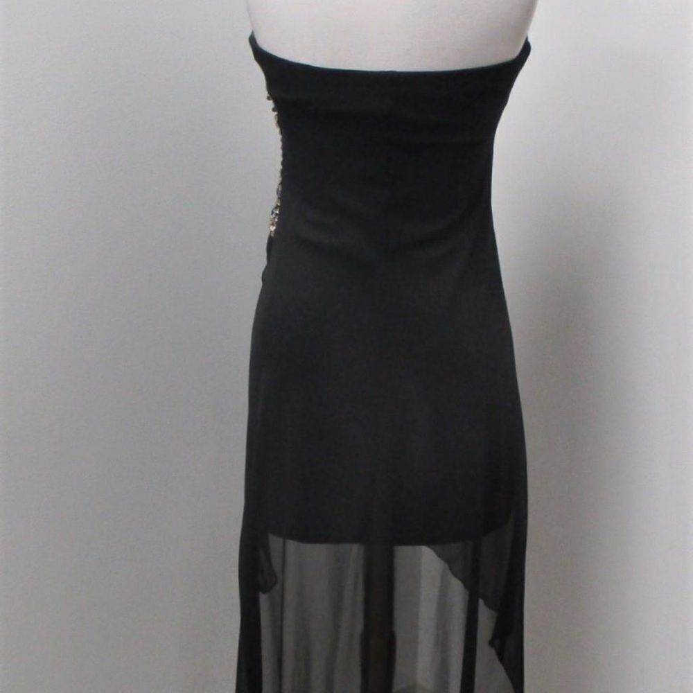 TEEZE ME Black Midi Strapless Dress WITH Bling NWT Size 7 - Picture 4 of 6